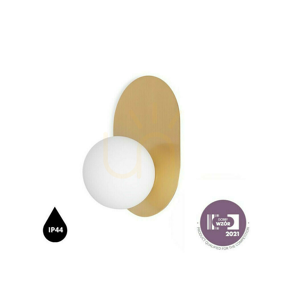 HANEA brass wall lamp, wall sconce with increased IP44 waterproofing UMMO