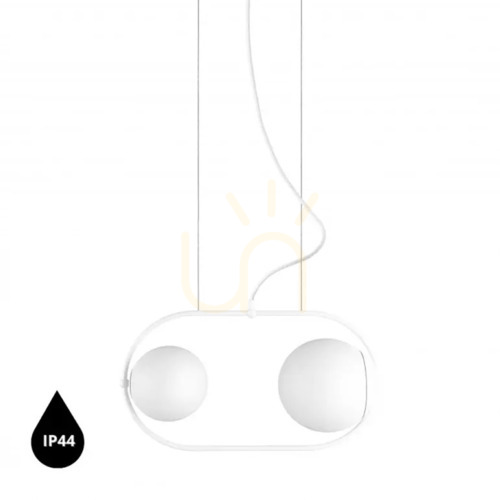 Check KOBAN A white ceiling pendant lamp with increased IP44 waterproofing UMMO