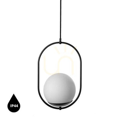 Check KOBAN B black ceiling pendant lamp with increased IP44 waterproofing UMMO