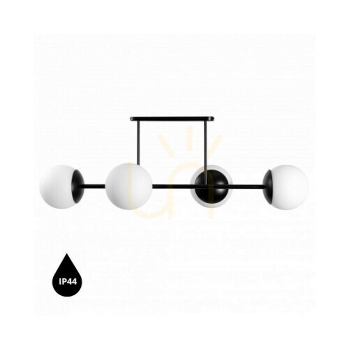 Check KOP D black ceiling lamp, plafond with increased waterproofing IP44 UMMO