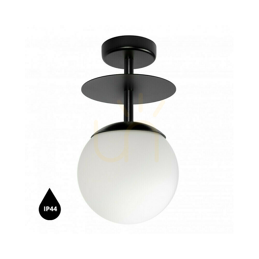 PLAAT B black ceiling lamp, plafond with increased IP44 waterproofing UMMO