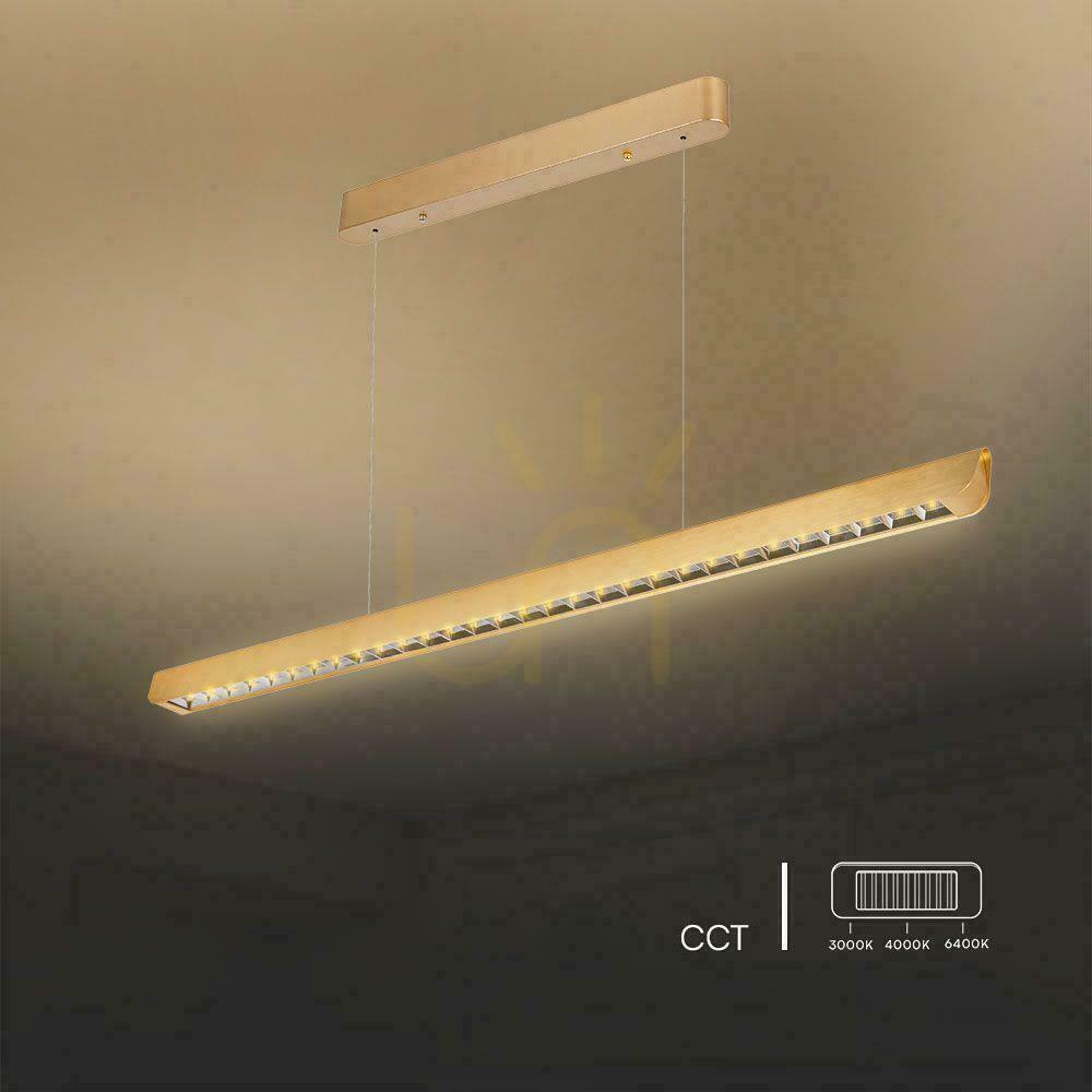 Check V-TAC LED Linear SAMSUNG CHIP LIFUD Driver luminaire 36W 60st CCT Pendant 120cm Gold MAT VT-7-36 2880lm V-TAC LED Linear SAMSUNG CHIP LIFUD Driver luminaire 36W 60st CCT Pendant 120cm Gold MAT VT-7-36 2880lm