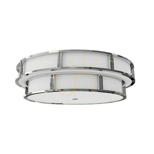 Check Plafon Piano Cromo 80 cm White Metal Glass Fabric Open Design Highlights