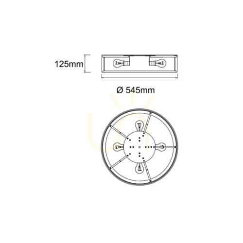 Check Plafond Zalindro Open Design Highlights 545 mm White Metal Glass Fabric 4xE27