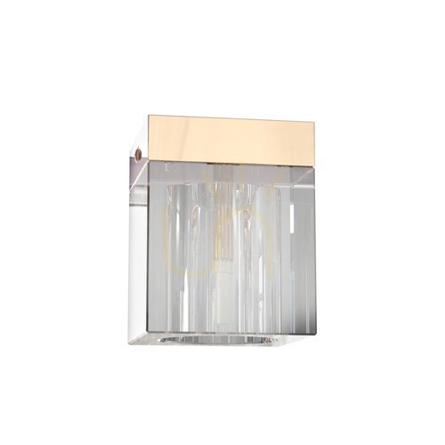 Check Plafond Open Design Highlights Cubo Transparent Gold Crystal Glass