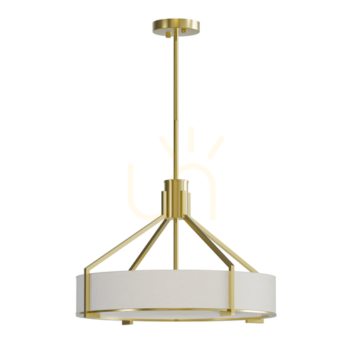 Check Doretto Pendant Light Open Design Highlights White Gold 500 mm Metal Glass Fabric 4-Light