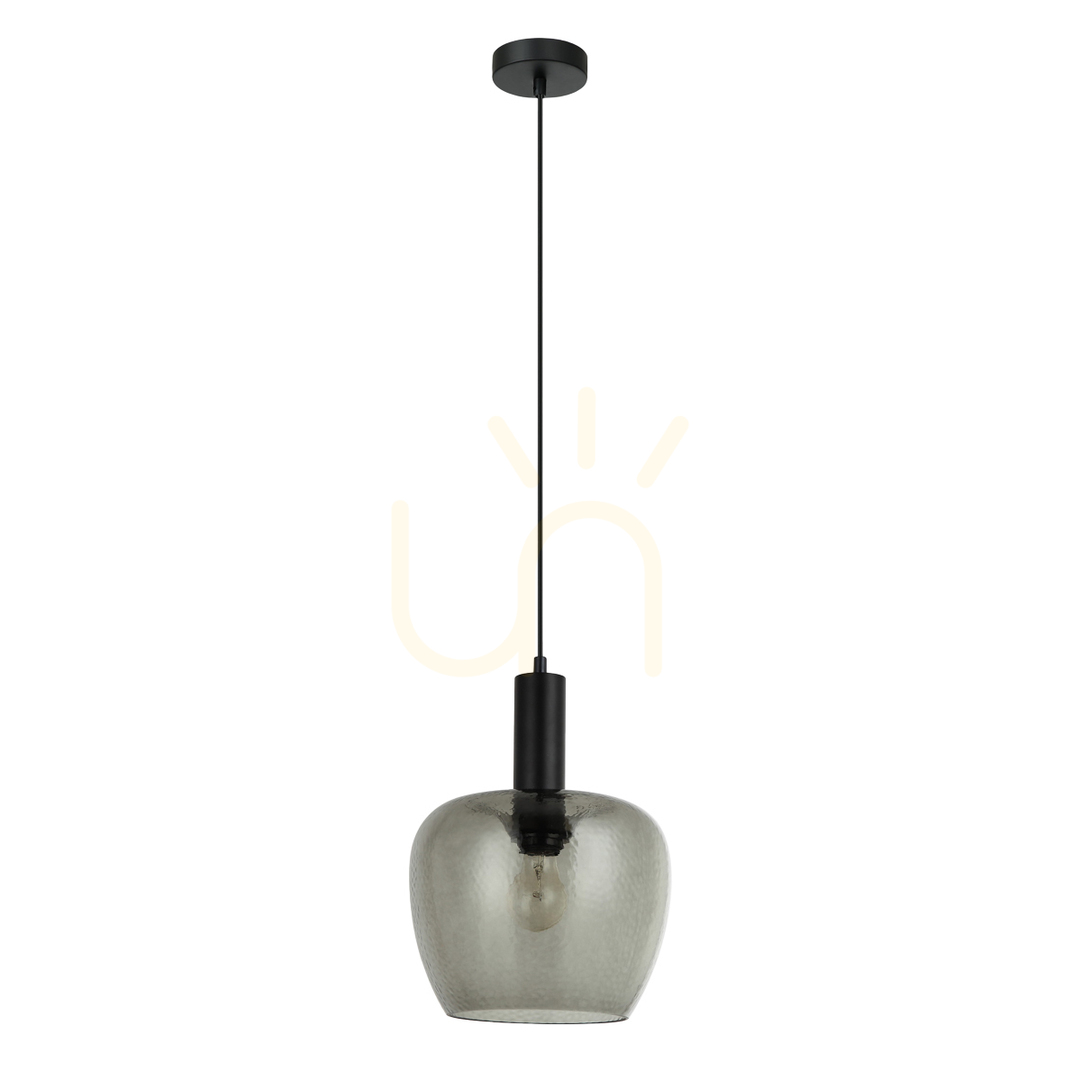 Italux Smoky Glass Black Pendant Light E27 25 cm PND-59769-BK-SG