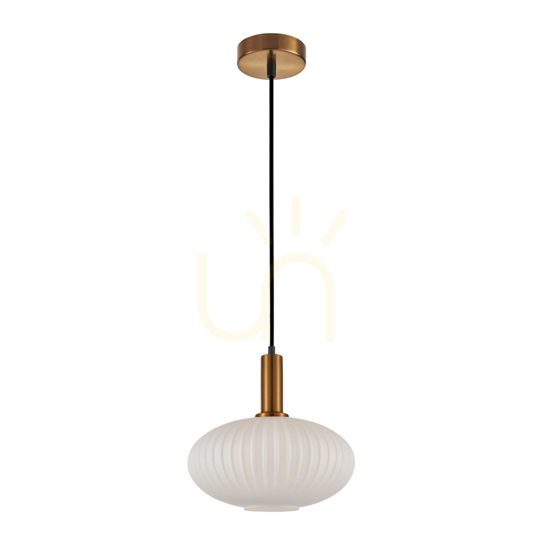 Italux Pendant Light White Gold Glass E27 30 cm PND-31982-1B-GD