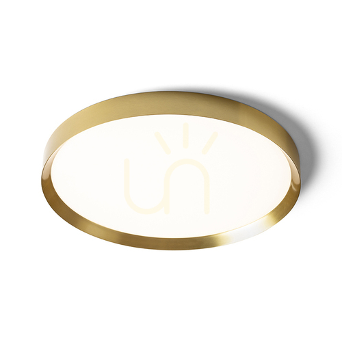 Check Plafond Rendl R14310 Solen Led Ceiling Lamp, Round Brushed Brass