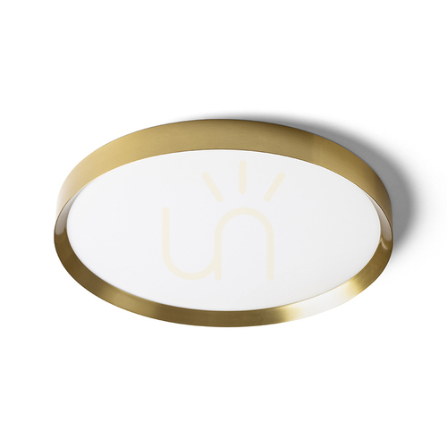 Check Plafond Rendl R14310 Solen Led Ceiling Lamp, Round Brushed Brass