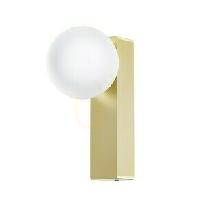Wall light Open Design Highlights Boletta White Opal Satin Gold IP44 G9 Metal Glass small 0
