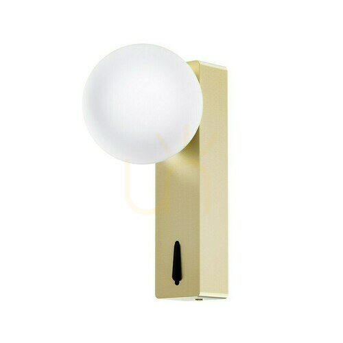 Check Wall Light Open Design Highlights Boletta White Opal Satin Gold Glass Metal G9 IP20
