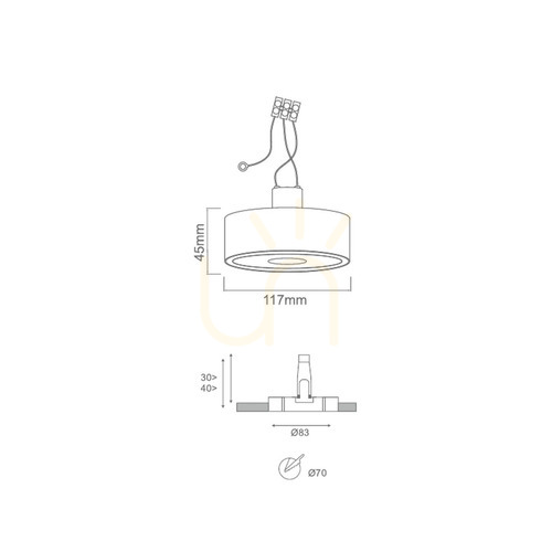 Check Ceiling Light Open Design Highlights Neo Toupe Aluminum GU10 117 mm IP20