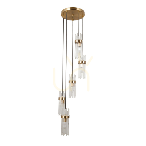 Check Italux Gold Glass Pendant Light E14 3-Light PND-40760-5-HBR