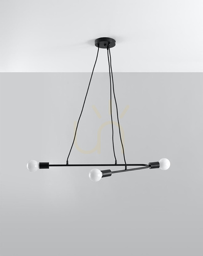 Check Pendant lamp ASTRAL 3 black Sollux