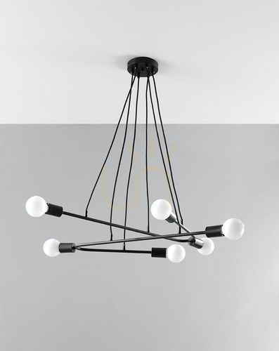 Check Pendant lamp ASTRAL 6 black Sollux