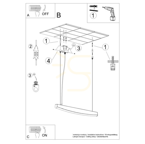 Check JORUN 80 black LED 3000K Sollux pendant lamp