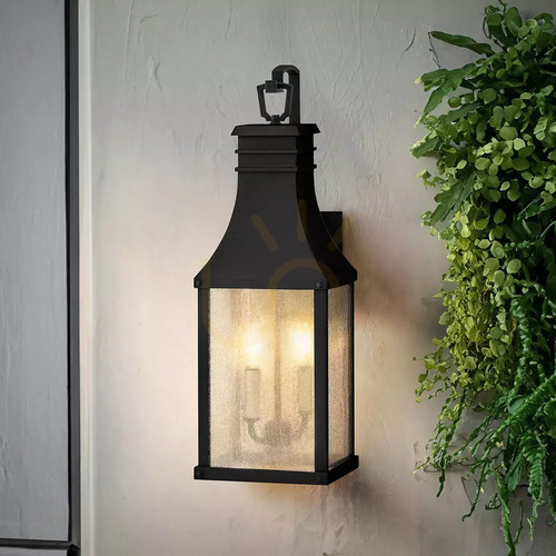 Check Beacon Hill medium wall lantern - 2 light sources - Museum black Elstead