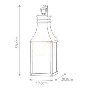 Beacon Hill medium wall lantern - 2 light sources - Museum black Elstead small 5
