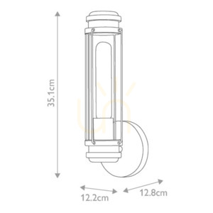 Masthead bathroom wall light E27 IP44 – polished chrome & black, clear glass – Hinkley / Elstead small 3
