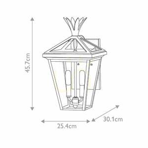 Palma medium outdoor wall lantern - 2 light sources - Burnished Bronze Elstead small 7