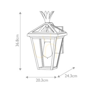 Palma small outdoor wall lantern - 1 light source - black - Elstead small 3
