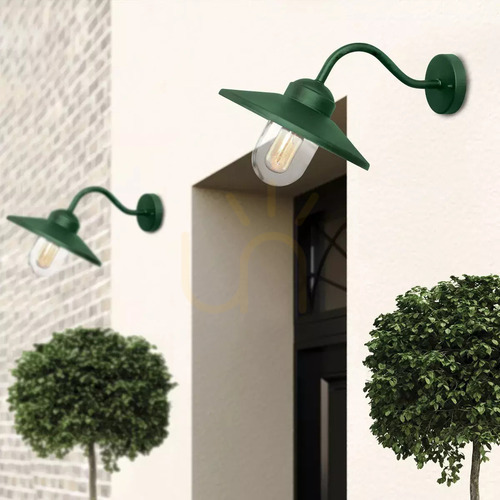 Check Klampenborg wall lantern - 1 light source - Fir green Elstead