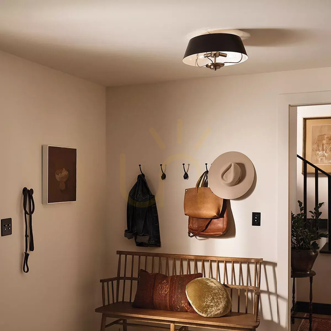 Show Luella Pendant Lamp, Semi-Plaf - 3 light sources - Black, brass Elstead Luella Pendant Lamp, Semi-Plaf - 3 light sources - Black, brass Elstead