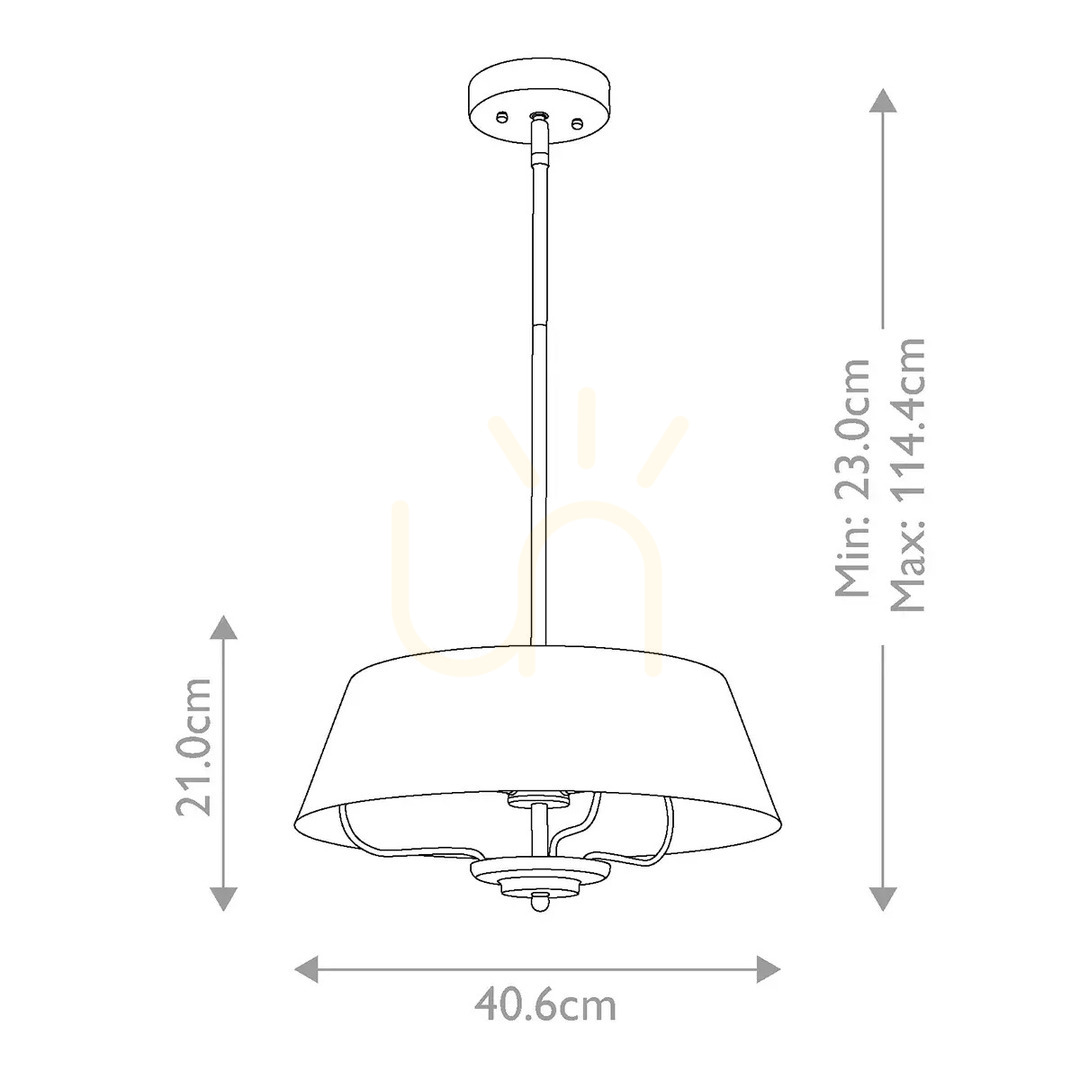 Preview Luella Pendant Lamp, Semi-Plaf - 3 light sources - Black, brass Elstead Luella Pendant Lamp, Semi-Plaf - 3 light sources - Black, brass Elstead