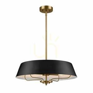 Luella Pendant / Semi-Flush Ceiling Light - 4 light sources - Black and Brass Elstead small 8