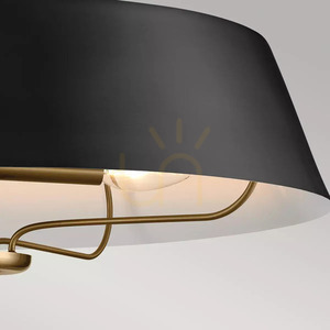 Luella Pendant Lamp, Semi-Plaf - 4 light sources - Black, brass Elstead small 3