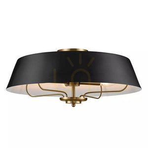 Luella Pendant Lamp, Semi-Plaf - 4 light sources - Black, brass Elstead small 6