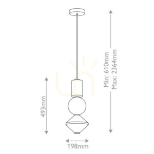 Bijou LED pendant lamp - - Brushed nickel Elstead small 5