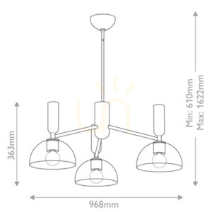 Jude chandelier - 3 light sources - Brushed gold Elstead small 3