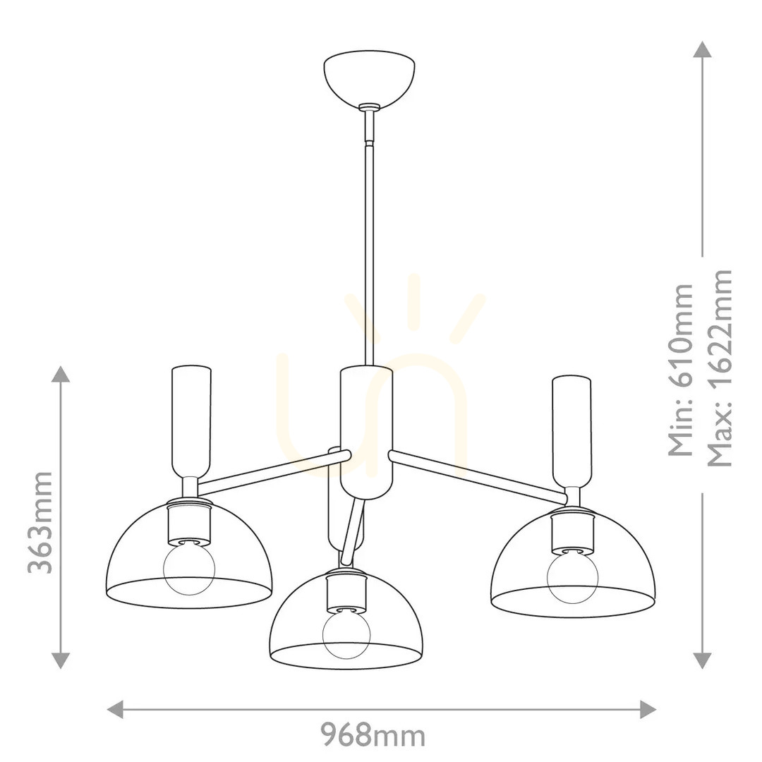 Display Jude chandelier - 3 light sources - Matte black Elstead Jude chandelier - 3 light sources - Matte black Elstead
