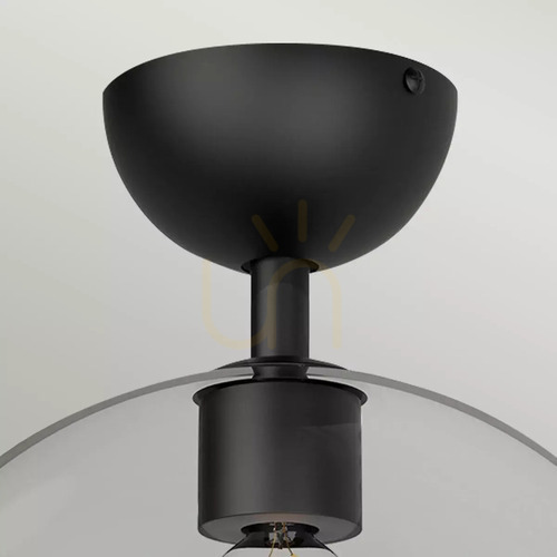 Check Jude semi-flush ceiling light E27 – matte black, clear glass shade – Alora Mood / Elstead