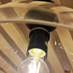 Jude semi-flush ceiling light E27 – matte black, clear glass shade – Alora Mood / Elstead small 3