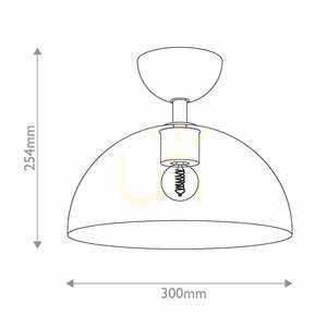 Jude semi-flush ceiling light E27 – matte black, clear glass shade – Alora Mood / Elstead small 4