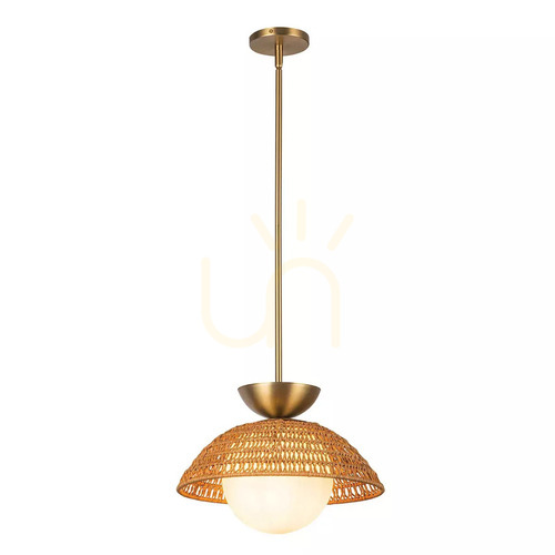 Check Perth pendant lamp - 1 light source - Brushed gold Elstead