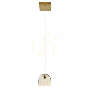 Hinkley Arco Linear LED Pendant 117 cm Heritage Brass - Elstead small 1