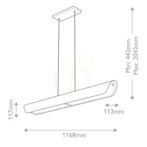 Hinkley Arco Linear LED Pendant 117 cm Heritage Brass - Elstead small 7