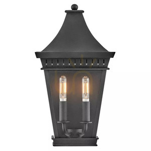 Chapel Hill Outdoor Half Wall Lantern - 2 Lights - Museum Black Elstead small 1