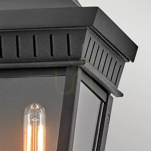 Chapel Hill Outdoor Half Wall Lantern - 2 Lights - Museum Black Elstead small 2