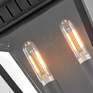 Chapel Hill Outdoor Half Wall Lantern - 2 Lights - Museum Black Elstead small 5