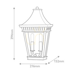 Chapel Hill Outdoor Half Wall Lantern - 2 Lights - Museum Black Elstead small 7