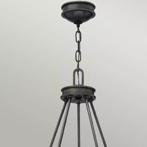Collier chandelier - 5 light sources - Extinguished black Elstead small 1