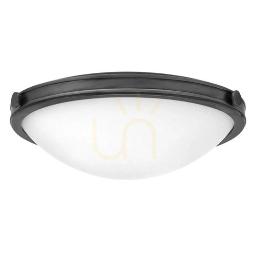 Check Hinkley Collier 3-Light Flush Ceiling Light, Black Oxide, 48.3 cm