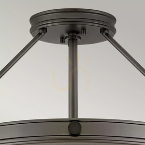 Medium Collier semi-flush ceiling light - 4 light sources - Black Oxide Elstead small 1