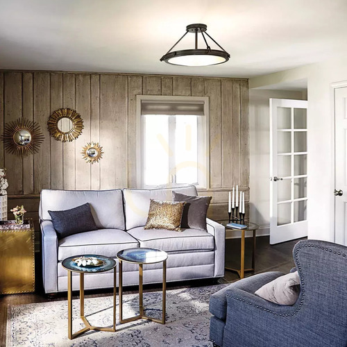 Check Medium Collier semi-flush ceiling light - 4 light sources - Black Oxide Elstead