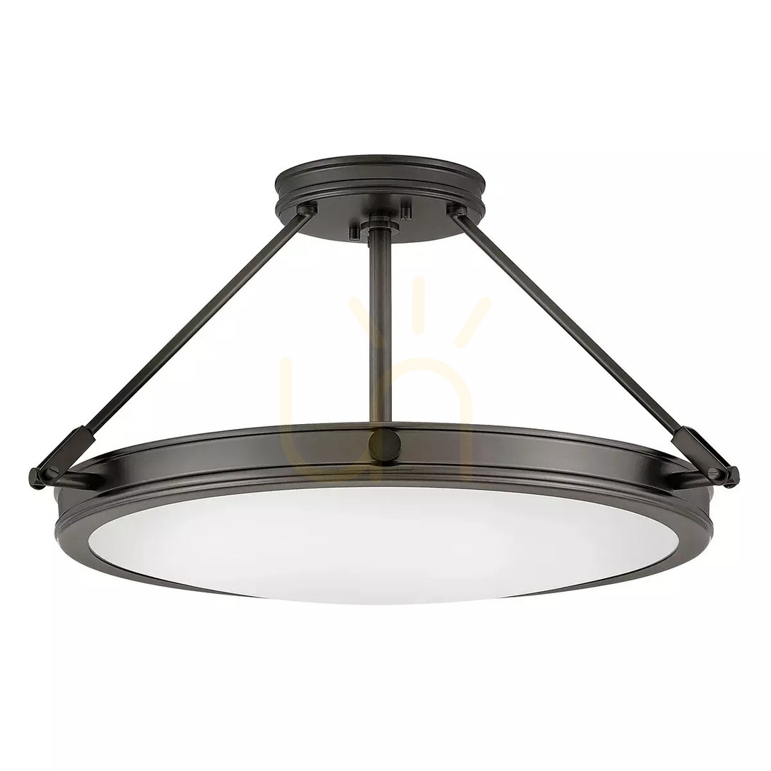 Medium semi-flame Collier - 4 light sources - Extinguished black Elstead